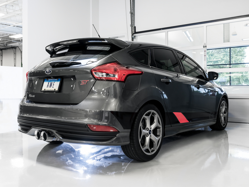 Ford Focus ST Performance Exhaust - AWE Tuning - Cat-Back Touring, Resonated, AWE 180 Technology® - Chrome Silver - `12-`27